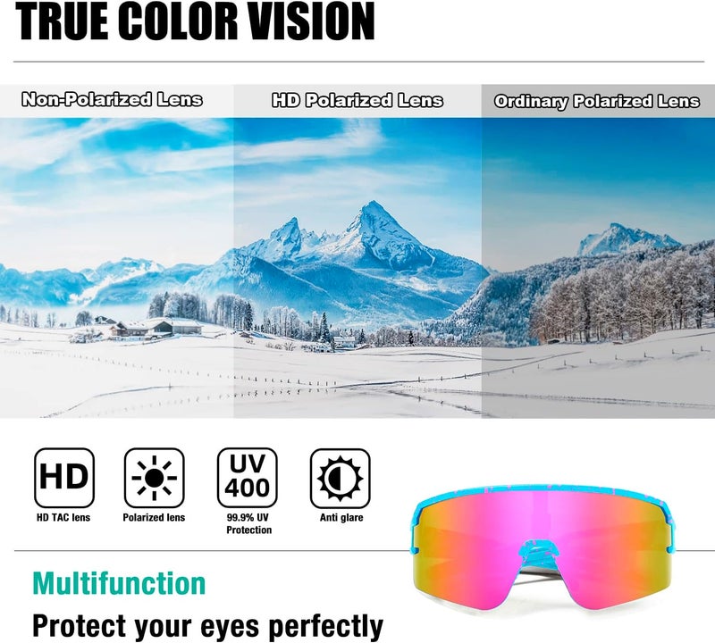 AVV Store Polarized cycling glasses sports sunglasses,UV400 Protection Fishing Driving running baseball sunglasses for men women - Image 3
